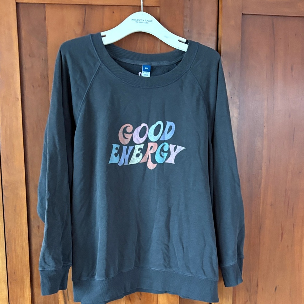 Old Navy Women's Black Vintage-feel Crew Neck Sweater
